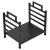 Modern Black Wrought Iron Indoor Outdoor Firewood Holder Log Rack