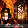 Set of 4 - Outdoor Solar Lights LED Tiki Torch Polynesian Style Path Lighting