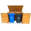 Outdoor 65 x 38 inch Wood Storage Shed for Trash Garbage Recycle Bins