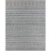 2 ft. x 3 ft. Blue Grey Chevron Coastal Boho Style Indoor Outdoor Area Rug