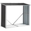 Log Storage Shed, Log Holder with Roof, Log Storage Shed, Firewood Rack for Backyard Garden Patio Porch, Anthracite Galvanized Steel 70.9"