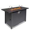 43-Inch Fire Table,50000 BTU Gas Firepit with Volcanic Stone Black