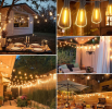 2W, 15m, 15 pc, outdoor high pressure lamp, ST38 old Edison bulb, waterproof and dimming outdoor chandelier for backyard bistro porch garden.