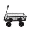 (Black solid wheels wagon cart) Solid wheels Tools cart Wagon Cart Garden cart trucks make it easier to transport firewood