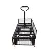 (Black solid wheels wagon cart) Solid wheels Tools cart Wagon Cart Garden cart trucks make it easier to transport firewood