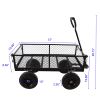 (Black solid wheels wagon cart) Solid wheels Tools cart Wagon Cart Garden cart trucks make it easier to transport firewood