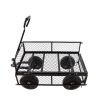 (Black solid wheels wagon cart) Solid wheels Tools cart Wagon Cart Garden cart trucks make it easier to transport firewood