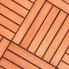 Kaia 6-Slat Reddish Brown Wood Interlocking Deck Tile (Set of 10 Tiles)