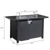 43-Inch Fire Table,50000 BTU Gas Firepit with Volcanic Stone Black