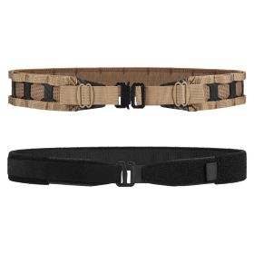 Tactical Belt MOLLE Battle Belt With Quick Release Buckle, Low Profile Laser-Cut Battle Belt For Range (Option: Brown-S)