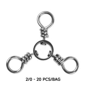 20pcs/bag Fishing 3 Way Swivel Fishing Tackle For Catfish Rig Trolling Line Stainless Steel Black Nickel Tri Swivels Saltwater Freshwater (size: 2/0-20pcs)