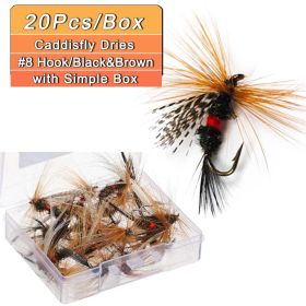 Insects Flies Fishing Lures; Topwater Dry Flies Bait Trout Artificial Crank Hook; Fishing Tackle (quantity: 20Pcs)