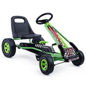 4 Wheels Kids Ride On Pedal Powered Bike Go Kart Racer Car Outdoor Play Toy (Color: green)