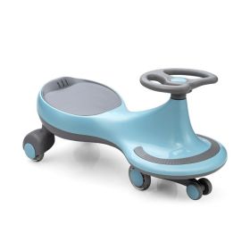 Wiggle Car Ride-on Toy with Flashing Wheels (Color: Blue)