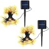 2Pcs Solar Powered String Lights 39.3FT 100LED Beads Fairy Star Lights