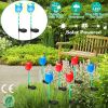 2Pcs Solar Powered Tulip Garden Light Wind Mill Waterproof Landscape Stake Lamp