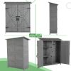 Outdoor Storage Shed with Lockable Door, Wooden Tool Storage Shed with Detachable Shelves and Pitch Roof, Natural/Gray