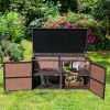 88 Gallon Garden Patio Rattan Storage Container Box